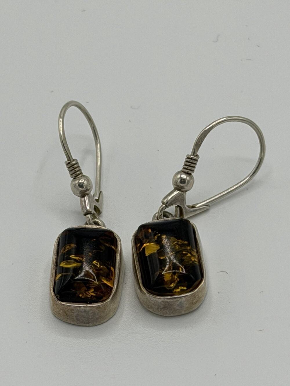 Baltic Amber And Stirling Silver Earrings Natures Beauty Hook Dangle 925 Elegant